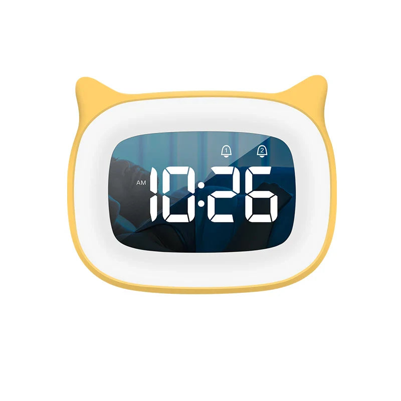 Music LED Digital Alarm Clock – Voice Control Night Light with 1200mAh Battery for Home Desk Decor