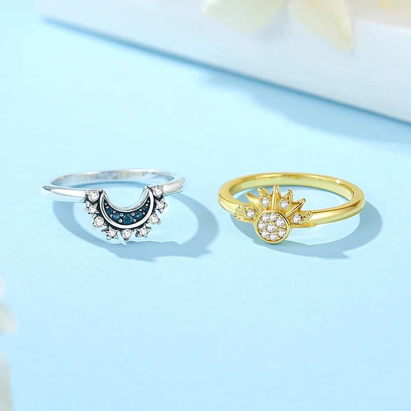 925 Sterling Silver Women’s Ring – Crown, Heart & Wishbone Design with Crystal, Rose Gold Engagement & Wedding Jewelry