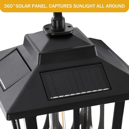 73-Inch Solar Outdoor Light Pole – Dusk-to-Dawn, Metal Construction, Semi-Recessed Installation