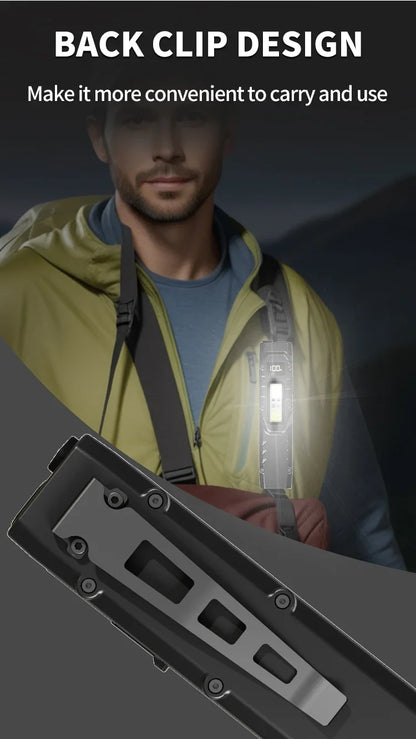 Tactical Triple-Light LED Flashlight – Ultra-Thin Aluminum Alloy EDC Rechargeable COB Work Light