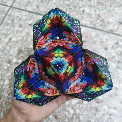 Magic Infinite Cosmic Shasibo Cube — Magnetic Fidget Puzzle Toy, Changeable Anti-Stress Flip Cubic Cube