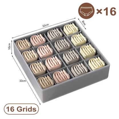 Underwear & Clothing Organizer Storage Box – Sports Bra, Socks & Panties Drawer Divider for Wardrobe & Cabinet Organization