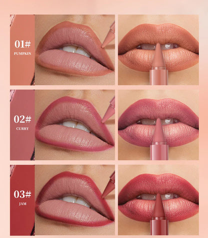 Twist-Up Lip Liner & Lipstick Pen – Multipurpose Velvet Matte Waterproof Lip Contour & Powder Blusher Rouge Makeup