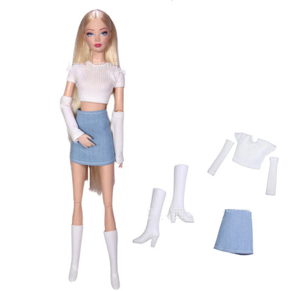 1/6 Doll Clothes Set — New Dress & Sweater Outfit for 30cm Xinyi FR ST BB Dolls, Doll House Accessories