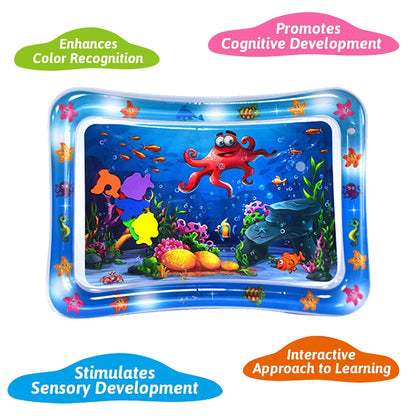 Inflatable Red Octopus Water Play Mat for Toddlers - PVC Cushion for Early Education and Fun