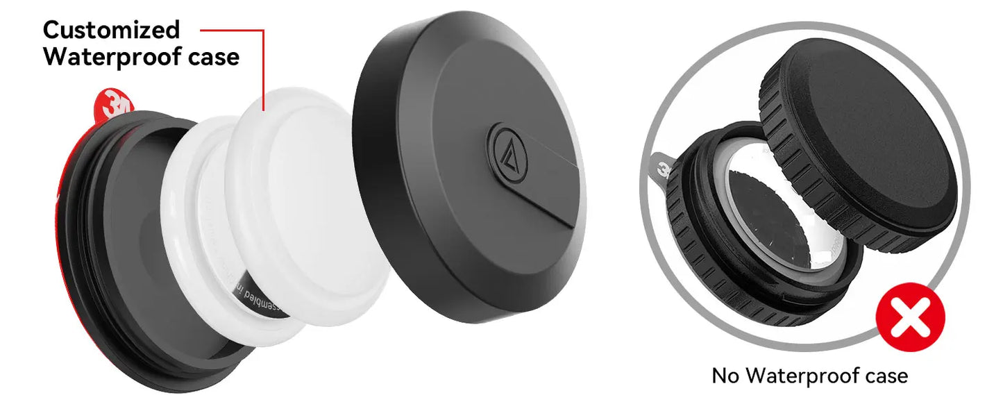 Waterproof Airtag Case with Adhesive Sticker — 4-Pack Holder for Apple Airtag, Bike, TV Remote, Drone & Car
