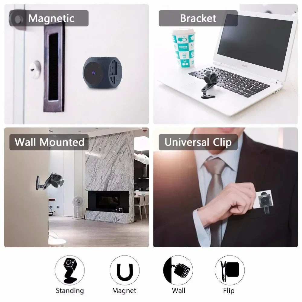 Mini 1080P HD Camera – Night Vision, Wide-Angle, Motion Detection Video Recorder with Magnetic Loop