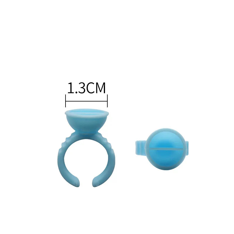 AILEISHI 100PCS Disposable Eyelash Glue Cup Rings – Lash Extension Pigment Holder Tattoo Makeup Tools