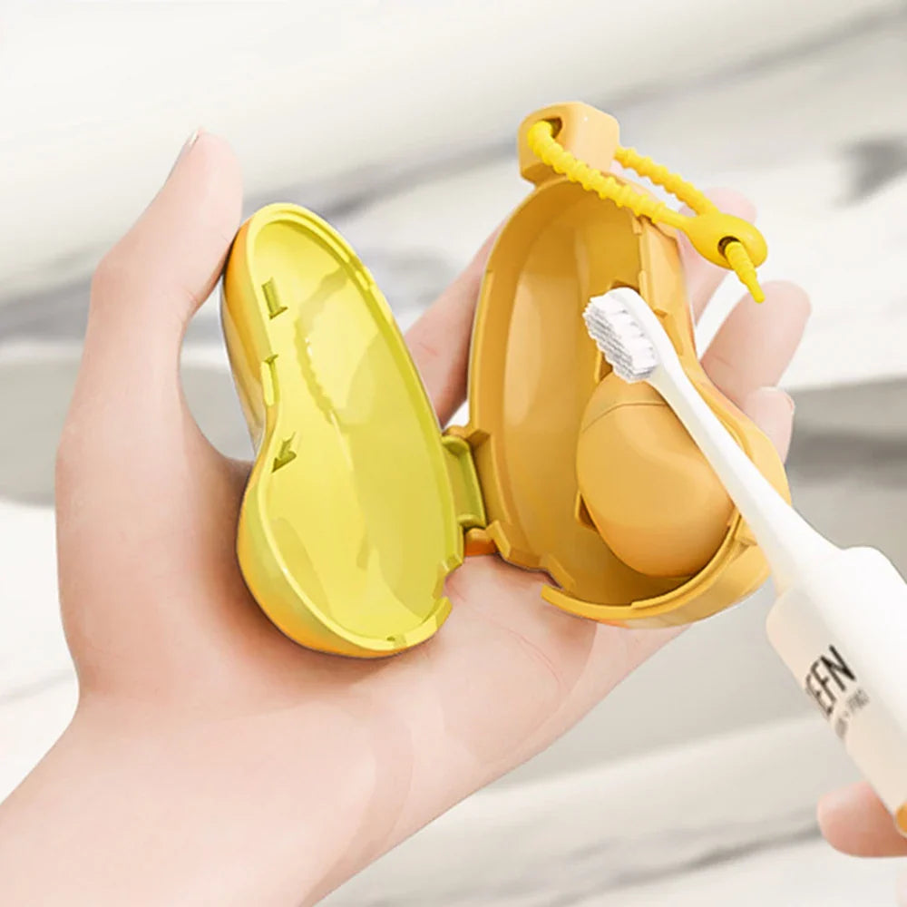 Banana-Shaped Toothbrush & Toothpaste Case – Silicone Dustproof Travel Holder for Camping & Home