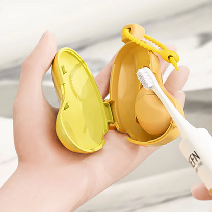Banana-Shaped Toothbrush & Toothpaste Case – Silicone Dustproof Travel Holder for Camping & Home