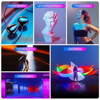 LUXCEO P400S Handheld RGB LED Video Light Wand with Built-in Battery 2500K-6500K 36000 Colors Photography Light for YouTube Vlogging & Studio Shooting