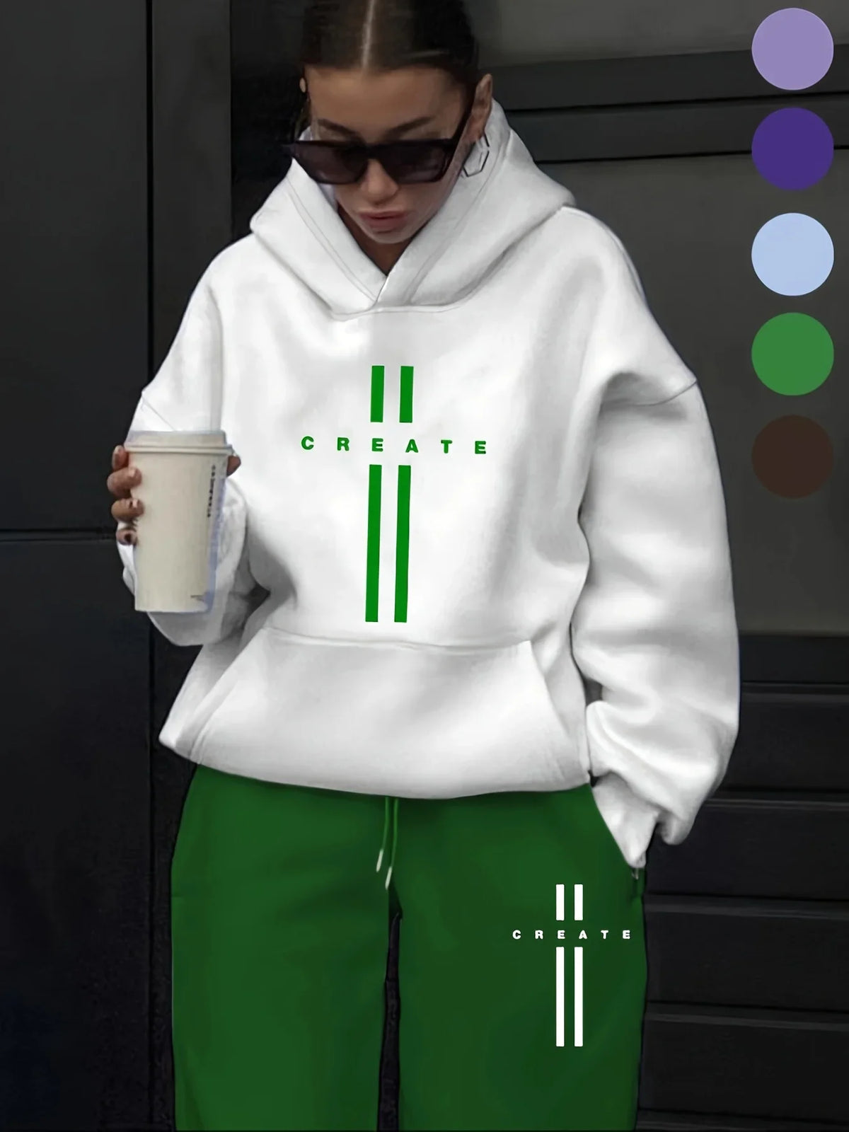 Women's 2-Piece Tracksuit Set - Hooded Sweatshirt & Sweatpants Casual Jogging Sports Outfit