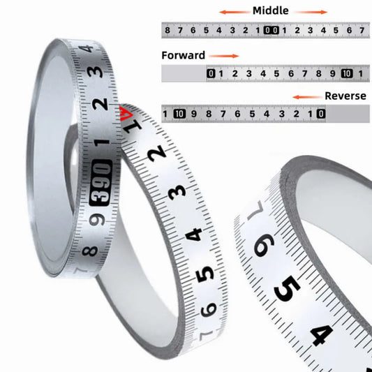 Self-Adhesive Stainless Steel Measuring Tape - Durable Rust-Proof Workbench Ruler with Metric Scale