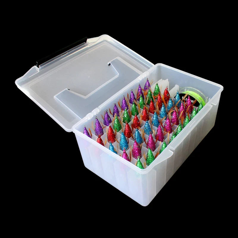 Fishing Storage Boxes | Minnow & Squid Jig Hard Bait Container | Sea Egi Box Plastic Organizer for Lure Tools - Tackle Storage Case