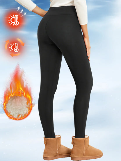 Women’s Fleece Leggings – High-Waisted Thick Flared Thermal Tights, Tummy Control Winter Pants