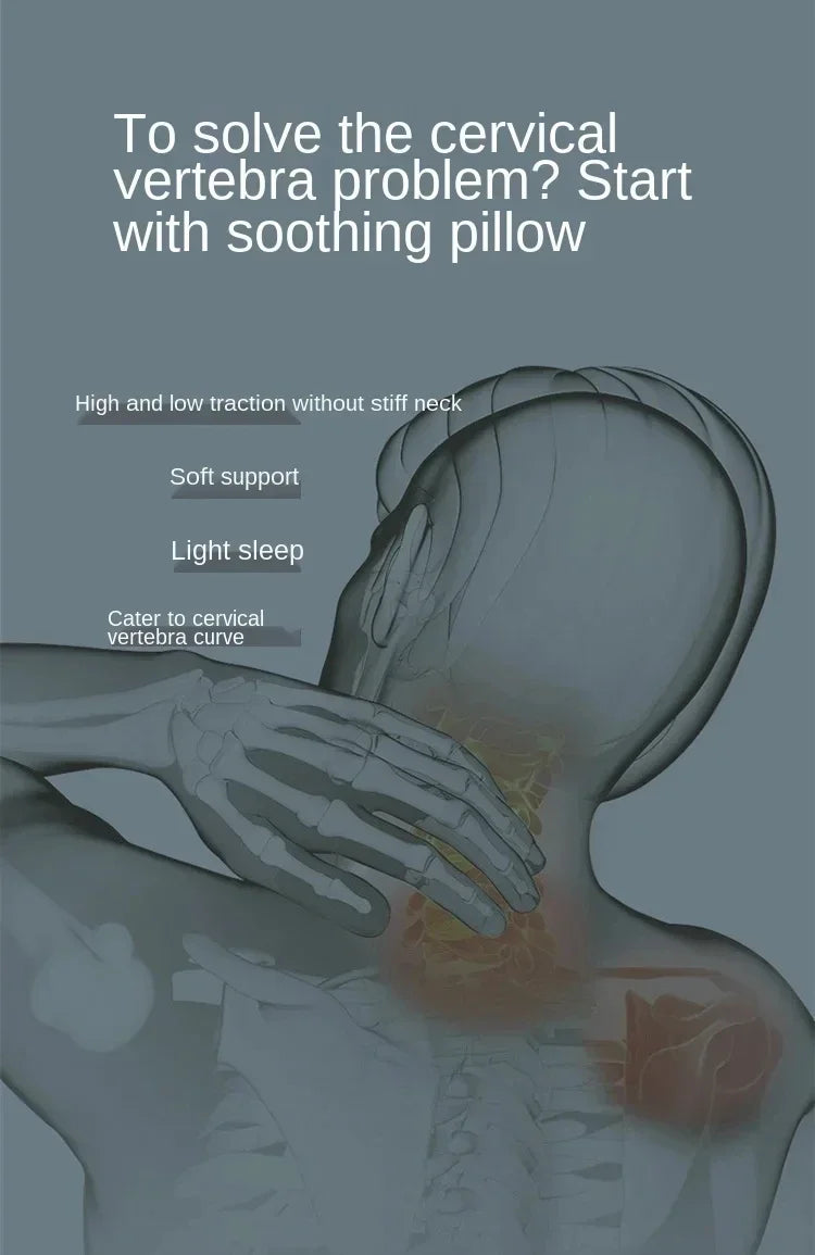 50x30cm Bamboo Fiber Memory Foam Pillow – Slow Rebound Orthopedic Neck Support Pillow for Health Care & Relief