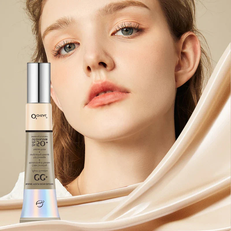 Ocheal CC Cream Foundation 30g SPF 50+ – Waterproof Moisturizing Concealer, Long-Lasting Brightening Makeup Primer with Sunscreen