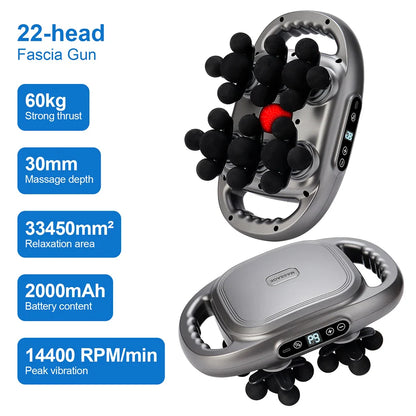 16-Head Fascia Massage Gun – High-Frequency Vibration Body Massager for Back, Waist, Neck, and Shoulders, Muscle Relief