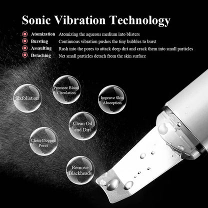 Ultrasonic Skin Scrubber - Vibration Face Spatula for Blackhead Removal, Deep Cleaning, Cavitation Peeling, and Facial Lifting Skincare