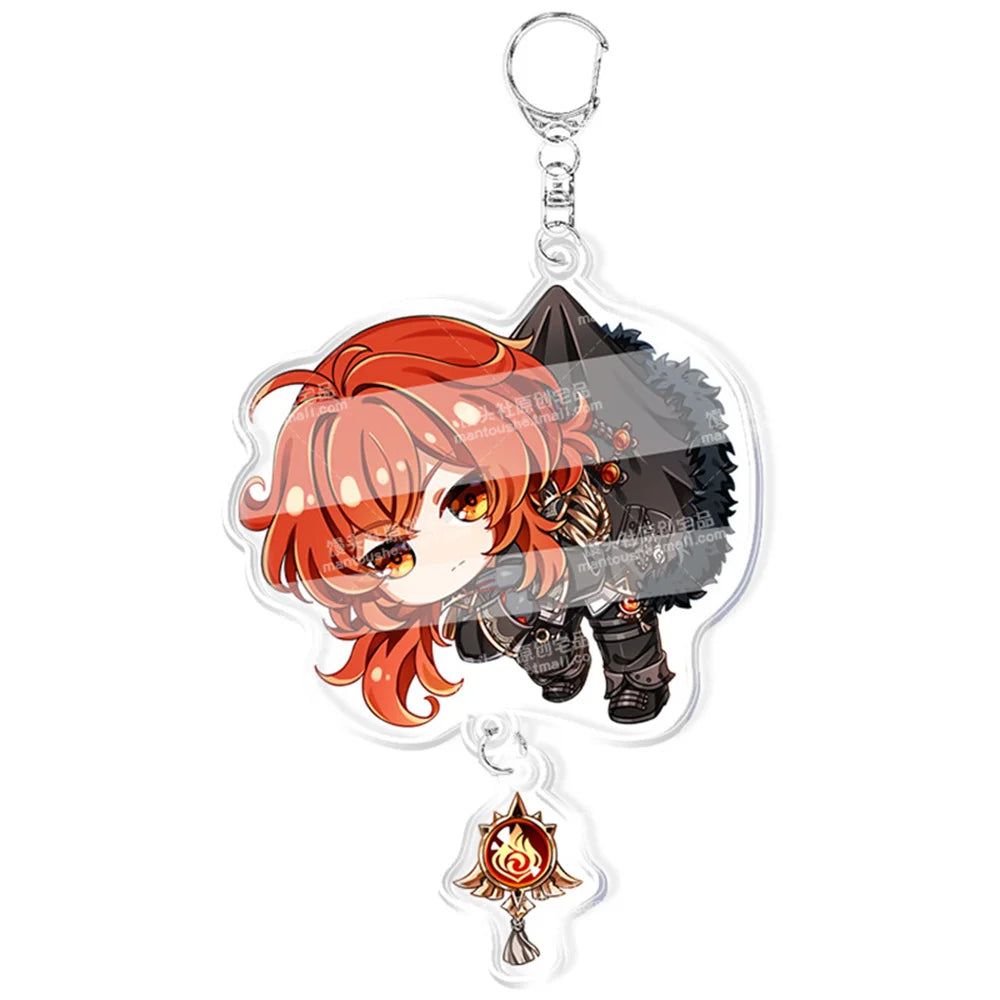 Anime Game Keychain – Atataki Itto, Kunikuzushi, Xiao, Tartaglia & Kazuha Cat Series Cosplay Key Chain
