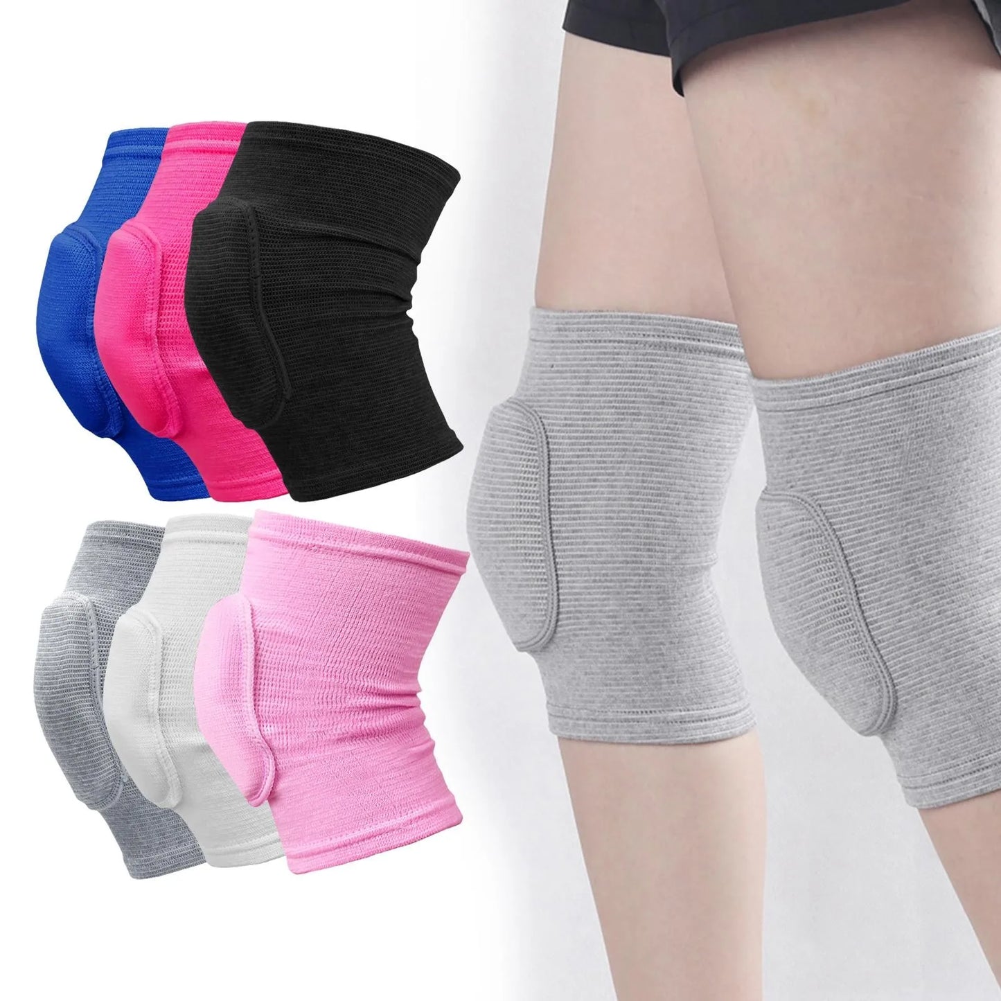 2PCS Sports Compression Knee Pads – Elastic Thickened Sponge Knee Brace for Workout & Dance