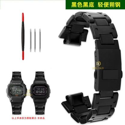 Black Red Lightweight Composite Plastic Steel Watch Band for Casio GW-B5600, DW5600MS, DW6900, GA2100 – Durable Replacement Strap Bracelet