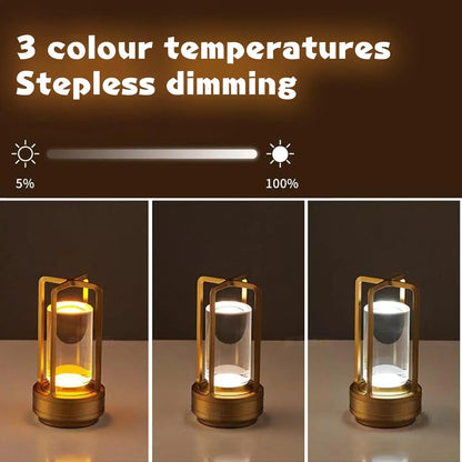 Wireless LED Table Lamp – Rechargeable Touch Sensor Night Light for Restaurant, Hotel & Bedroom Decor