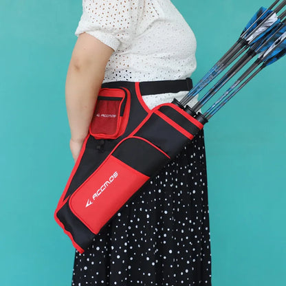 ACCMOS 3-Tube Arrow Quiver Pouch with Adjustable Belt — Recurve & Compound Bow Quiver for Hunting & Target Shooting