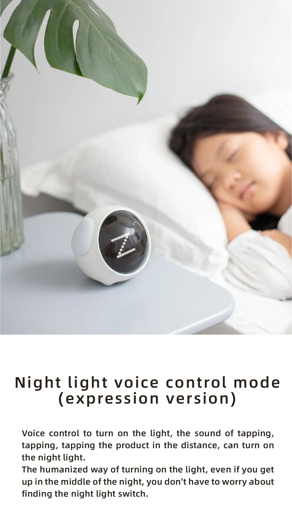 Cute Cartoon Digital Alarm Clock for Kids – Emotion Table Clock with Light for Bedroom & Desktop