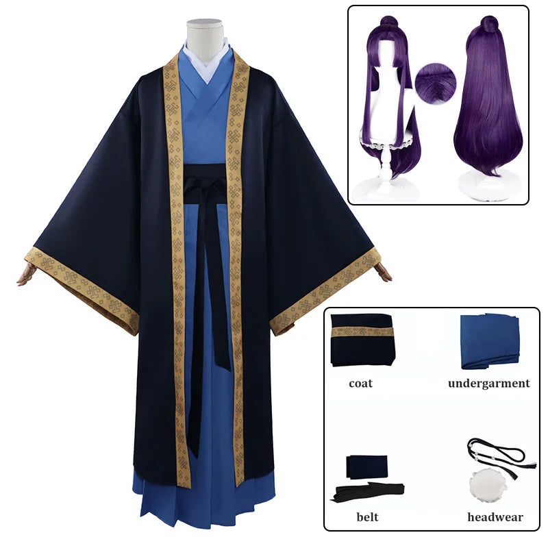 Jinshi Cosplay Apothecary Diaries Costume — Men’s Kimono Robe with Wig & Headwear for Anime Kusuriya No Hitorigoto