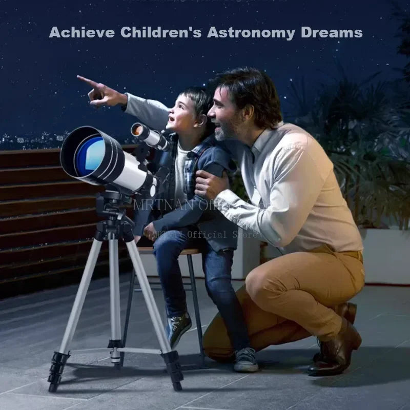 150X Astronomical Telescope – 70mm Refractor Portable Travel Scope with Phone Adapter & Wireless Remote