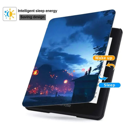 Kindle 10th Gen 6" Leather Case – Hand Strap & Screen Protector Cover with Wake/Sleep Function (2019, J9G29R)