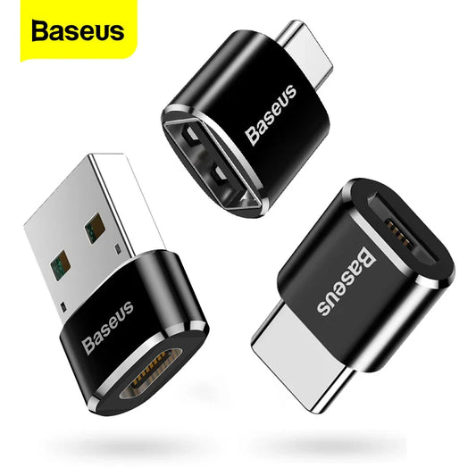 Baseus USB to Type-C OTG Adapter – USB-C Male to Micro USB Female Converter for MacBook, Samsung S20, USBC OTG Connector