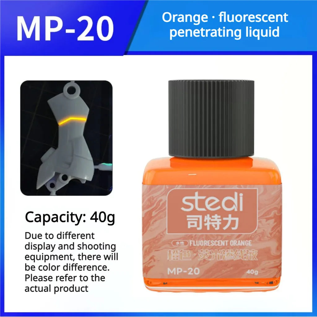 Stedi MP-20~27 Fluorescent Panel Liner Paint – 40g Water-Based Ink for Gundam GK Model Coloring & DIY Hobby Tools