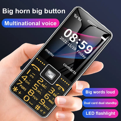 GSM 2G G600 BAR Phone – Dual SIM, 6800mAh Battery, SOS Button, 2.4" Screen, MP3 Recorder Mobile Cellphone for Seniors
