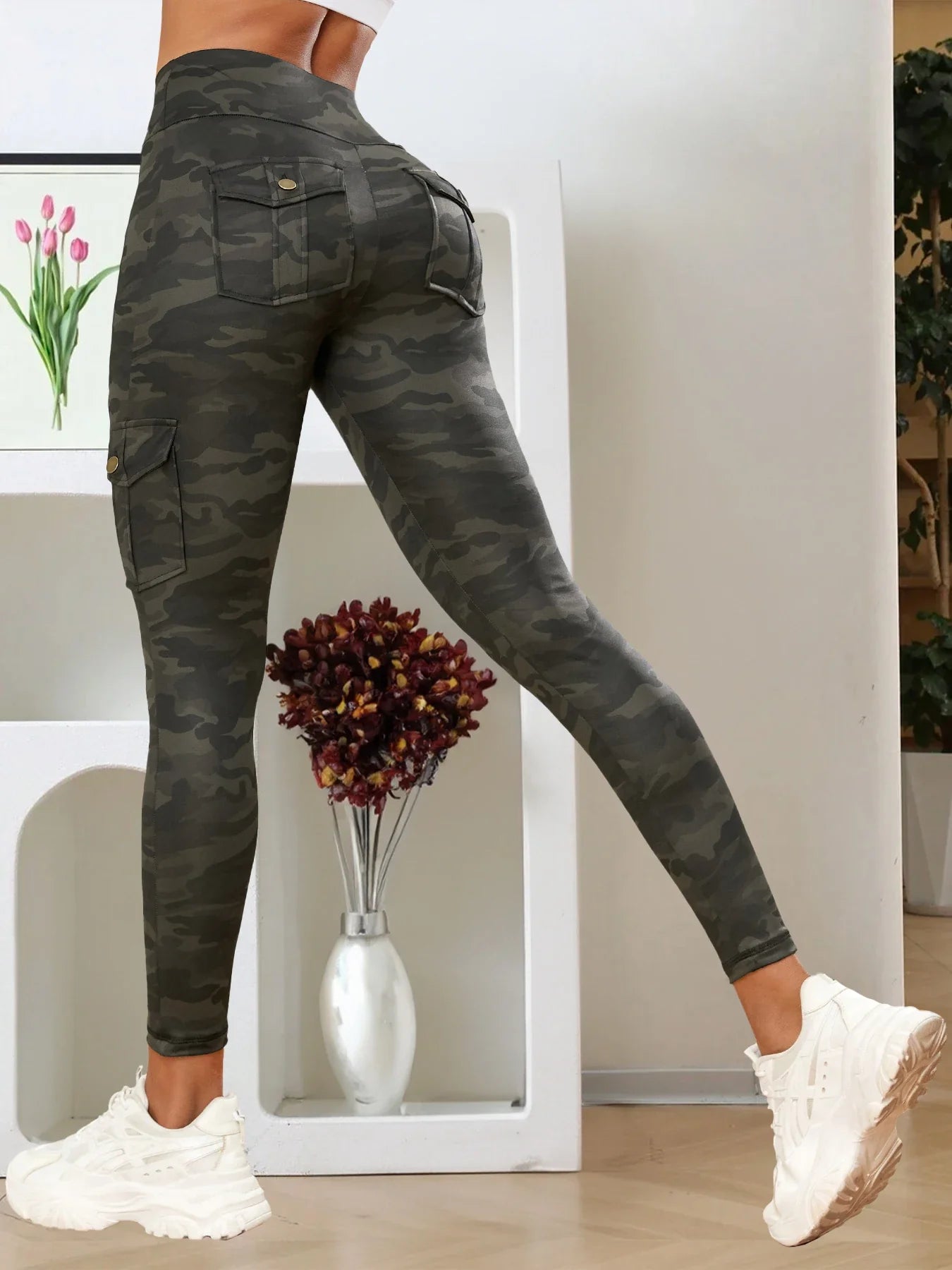 CHRLEISURE Women’s Seamless Yoga Pants – High-Waist Hip-Lifting Leggings with Pockets, Slim Elastic Gym & Fitness Wear