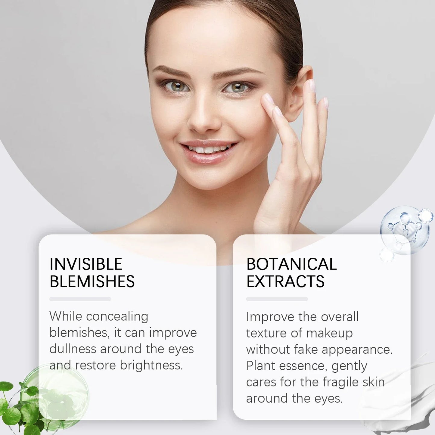 Invisible Dark Circles Concealer – Acne & Lacrimal Groove Cover, Brightening Facial Makeup Base Cosmetics