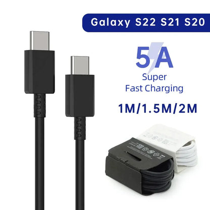 2PCS 45W PD USB-C Cables – Fast Charging & Data for Samsung Galaxy S20/S21/S22/S23 Ultra, Note 10/5G, A53/A54