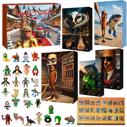 Italian Brainrot Christmas Advent Calendar – Exclusive 24-Piece TungTung Sahur Figure Countdown Gift