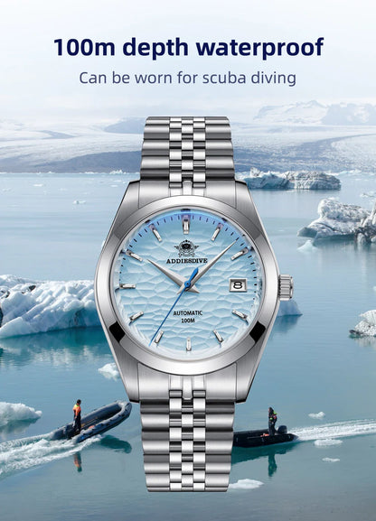 ADDIESDIVE 2024 Luxury Couple Watches – Sapphire Crystal Automatic Mechanical NH35A Steel Wristwatch for Men & Women Gift