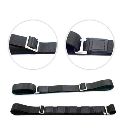 Black Shirt Stay Belt: Adjustable Elastic Non-Slip Wrinkle-Proof Shirt Holder Strap Lock Belt for Men and Women