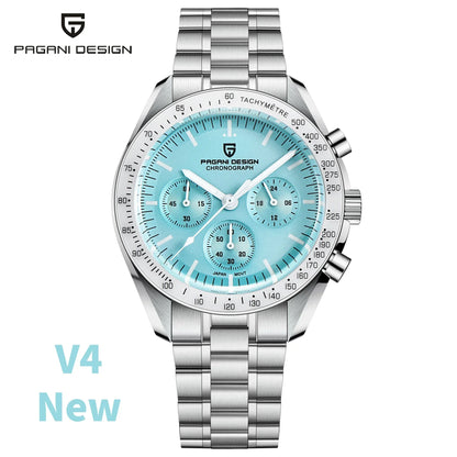 PAGANI DESIGN 2026 Men’s Luxury Quartz Chronograph Watch – AR Sapphire Crystal, Auto Date Speed Wristwatch