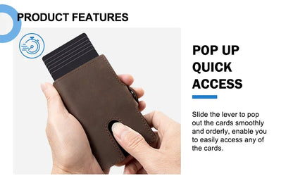 CASEKEY Men’s Wallet — 100% Genuine Cow Leather Short Card Holder Purse, High-Quality Brand Wallet for Men