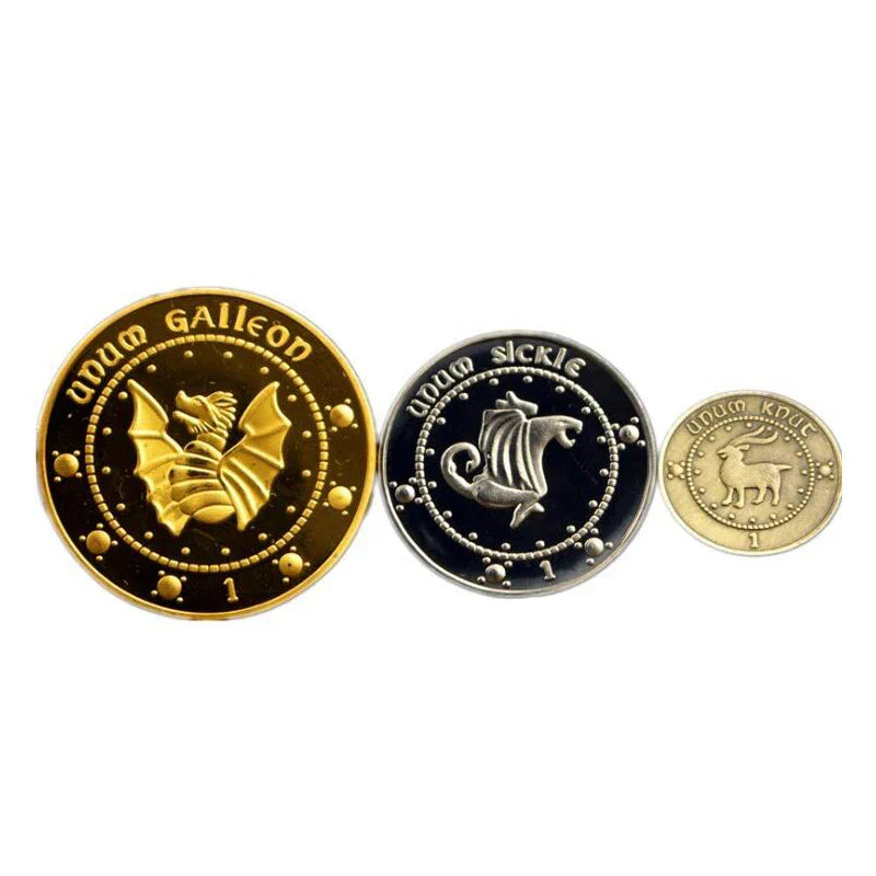 16 Pcs/set HP Bank Coins – 15 Coins & 1 Bag, Cosplay Wizard School Prop