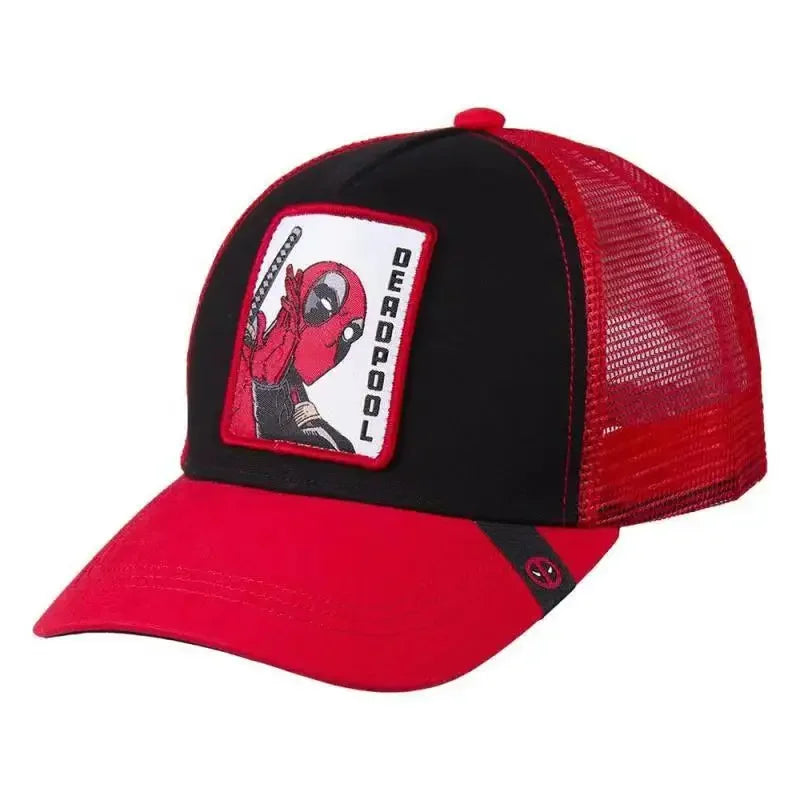 Deadpool Cartoon Snapback Cap - High Quality Cotton Baseball Hat for Men & Women, Adjustable Hip Hop Dad Hat
