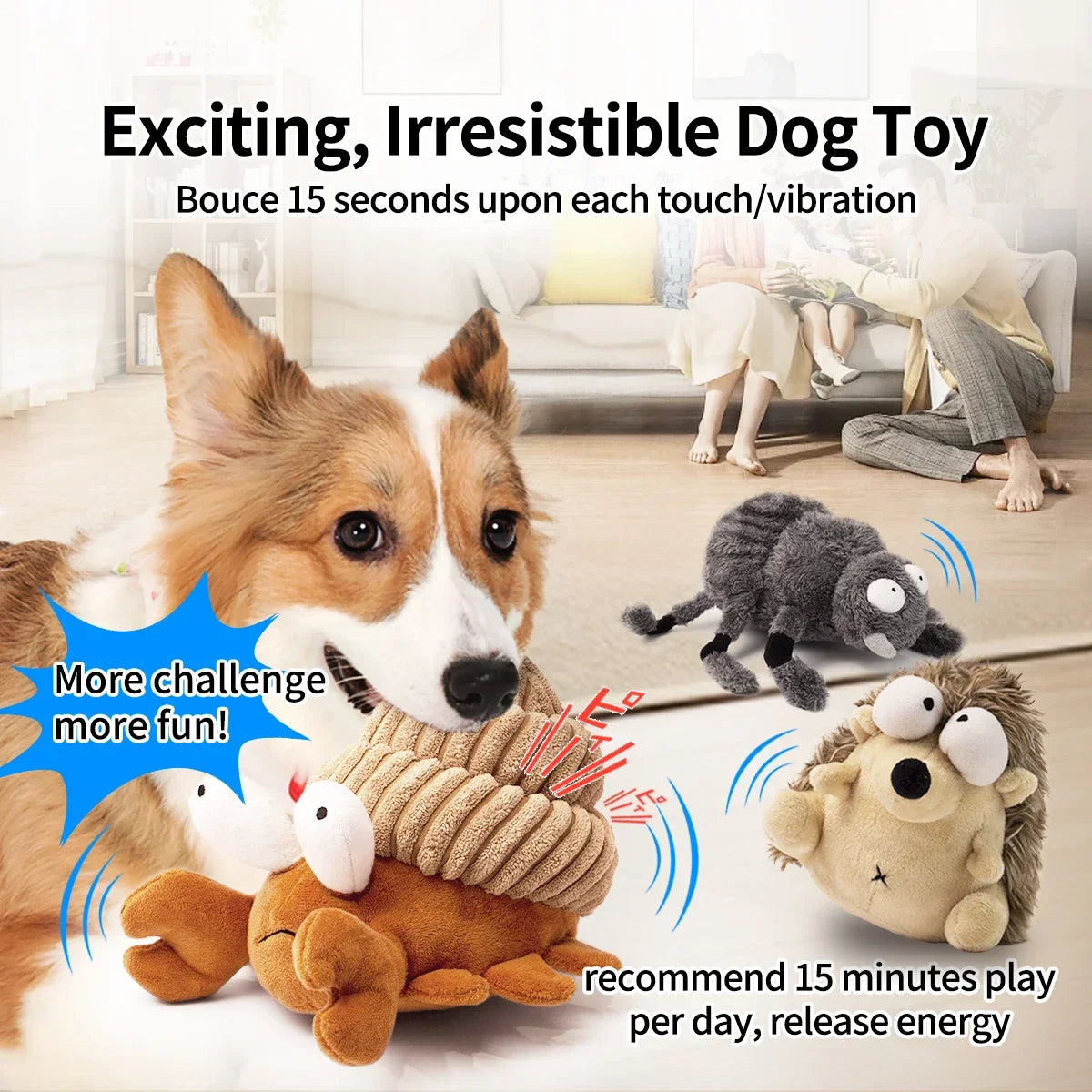 Interactive Plush Dog Toy – Dancing, Chew & Fetch Ball for Small Puppies