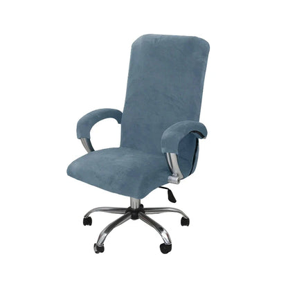 Velvet Office Chair Cover - Black Armchair Protector with Armrest & Gaming Chair Fit