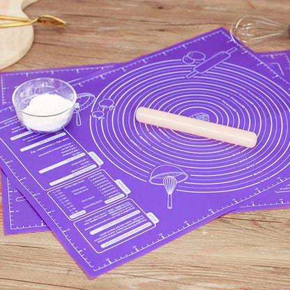 Silicone Pad Baking Mat: 60/50/40cm Sheet for Kneading Dough - Non-Stick Kitchen Tool for Rolling Pizza and Large Dough