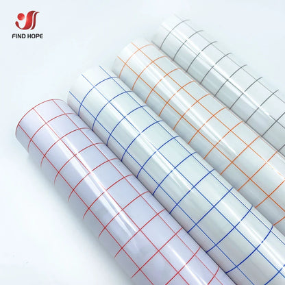 12 x 196 Inch Clear Vinyl Application Tape – Blue/Red Grid Transfer Paper for Car, Wall, and Craft Decals