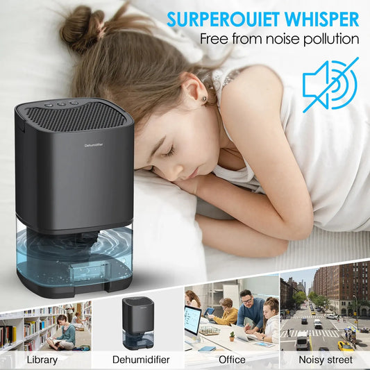 Portable Mini Dehumidifier – Silent Air Filter for Home, Bedroom & Office, Moisture Absorption for Small Spaces